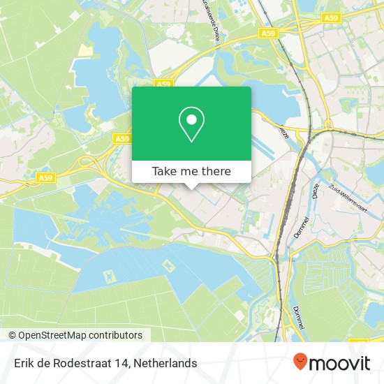 Erik de Rodestraat 14, 5223 RW 's-Hertogenbosch kaart