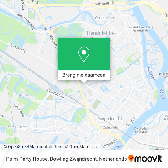 Palm Party House, Bowling Zwijndrecht kaart