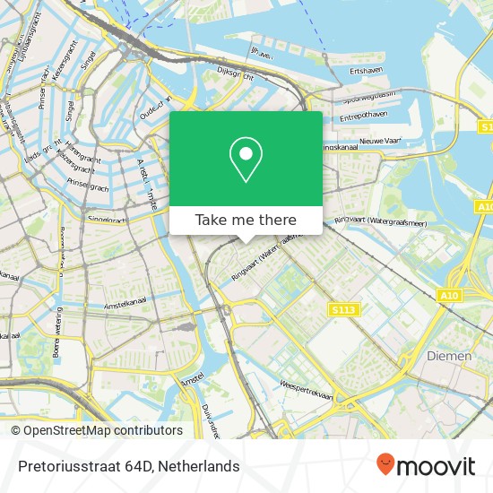 Pretoriusstraat 64D, Pretoriusstraat 64D, 1092 GJ Amsterdam, Nederland kaart