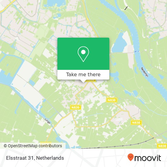 Elsstraat 31, 6851 HD Huissen kaart