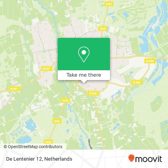 De Lentenier 12, 5554 MT Valkenswaard kaart