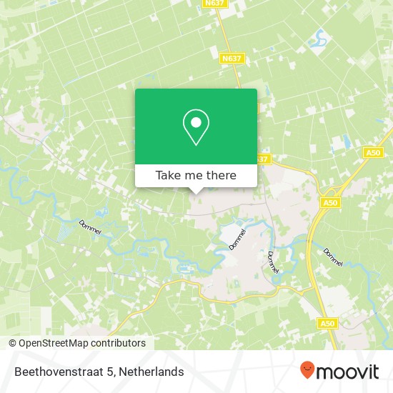 Beethovenstraat 5, 5491 MG Sint-Oedenrode kaart