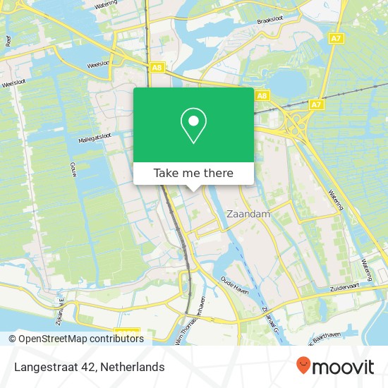 Langestraat 42, 1506 XH Zaandam kaart