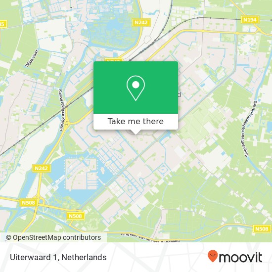 Uiterwaard 1, Uiterwaard 1, 1703 MB Heerhugowaard, Nederland kaart