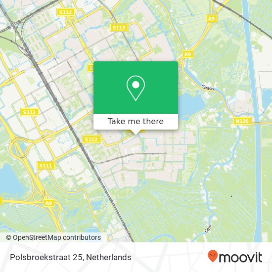 Polsbroekstraat 25, 1106 BB Amsterdam kaart