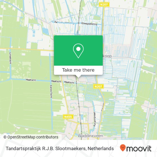 Tandartspraktijk R.J.B. Slootmaekers, Mendelweg 22 kaart