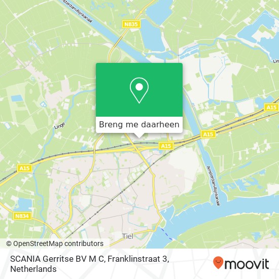 SCANIA Gerritse BV M C, Franklinstraat 3 kaart