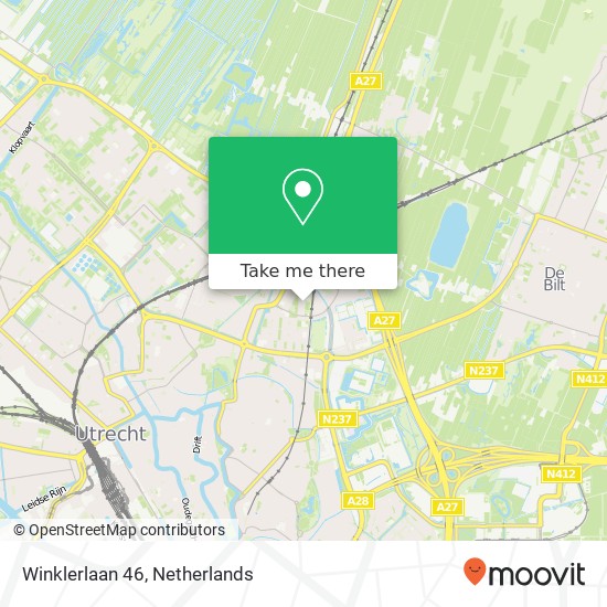 Winklerlaan 46, 3571 KK Utrecht kaart
