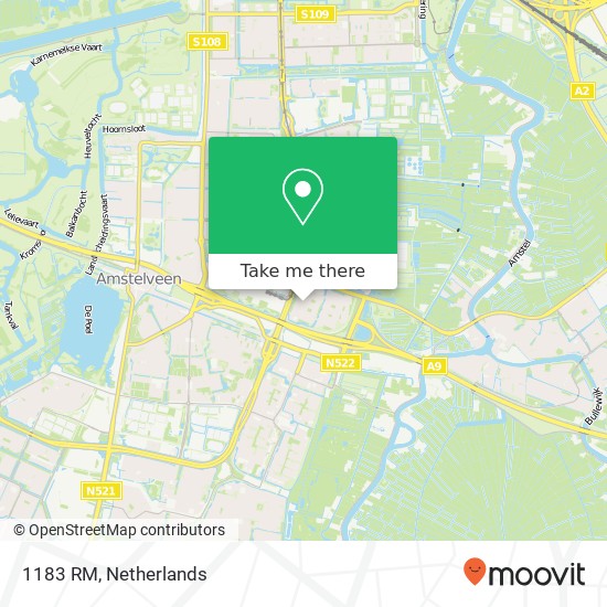 1183 RM, 1183 RM Amstelveen, Nederland kaart