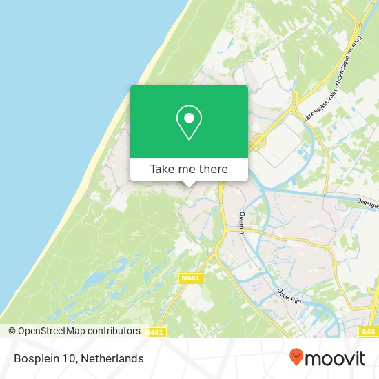 Bosplein 10, 2224 GB Katwijk aan Zee kaart