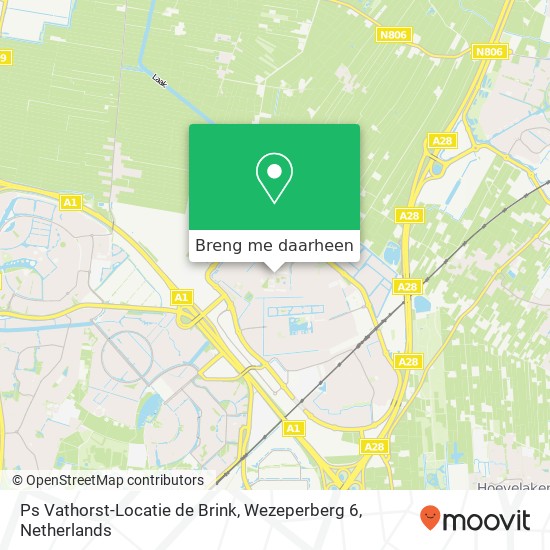 Ps Vathorst-Locatie de Brink, Wezeperberg 6 kaart