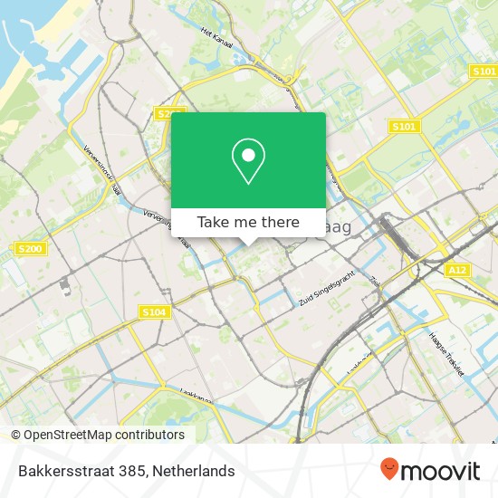 Bakkersstraat 385, 2513 VZ Den Haag kaart