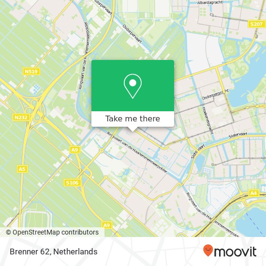 Brenner 62, 1060 NV Amsterdam kaart