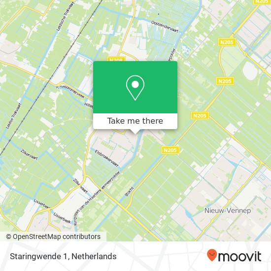 Staringwende 1, Staringwende 1, 2182 PK Hillegom, Nederland kaart