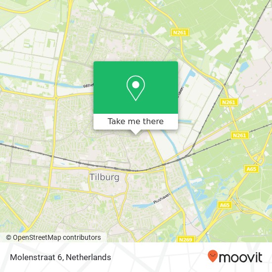 Molenstraat 6, 5014 ND Tilburg kaart