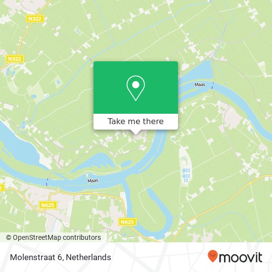 Molenstraat 6, 6626 KC Alphen kaart