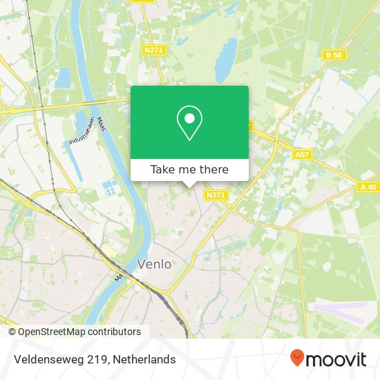 Veldenseweg 219, 5914 SN Venlo kaart