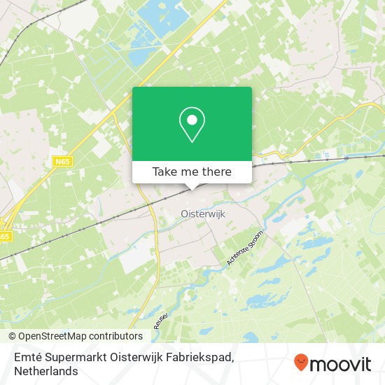 Emté Supermarkt Oisterwijk Fabriekspad, Fabriekspad 1 kaart
