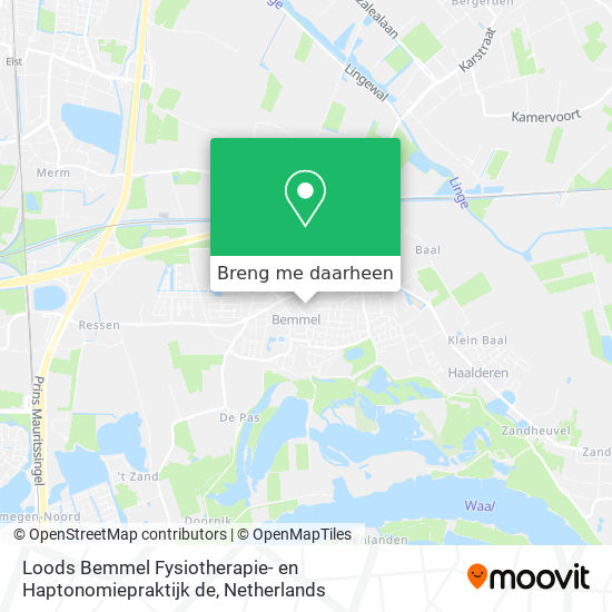 Loods Bemmel Fysiotherapie- en Haptonomiepraktijk de kaart