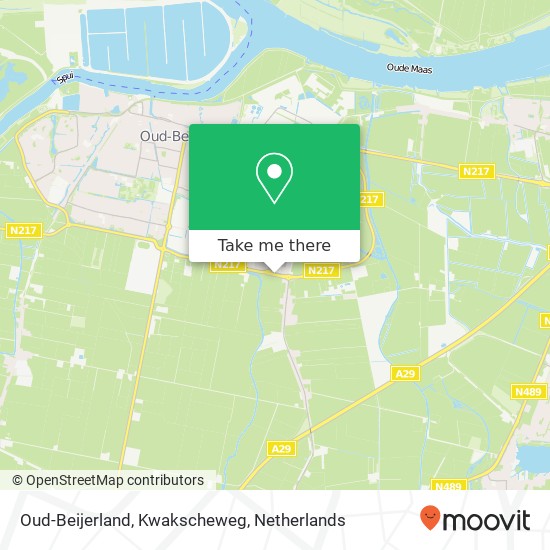 Oud-Beijerland, Kwakscheweg kaart