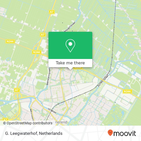 G. Leegwaterhof, G. Leegwaterhof, 1444 Purmerend, Nederland kaart