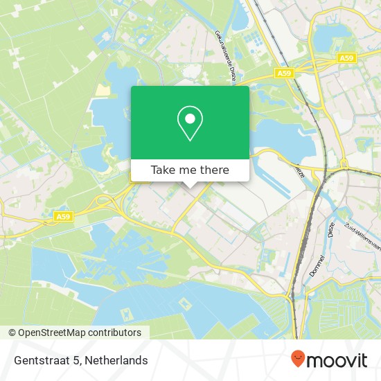 Gentstraat 5, 5224 TG 's-Hertogenbosch kaart