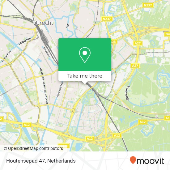 Houtensepad 47, 3523 RZ Utrecht kaart