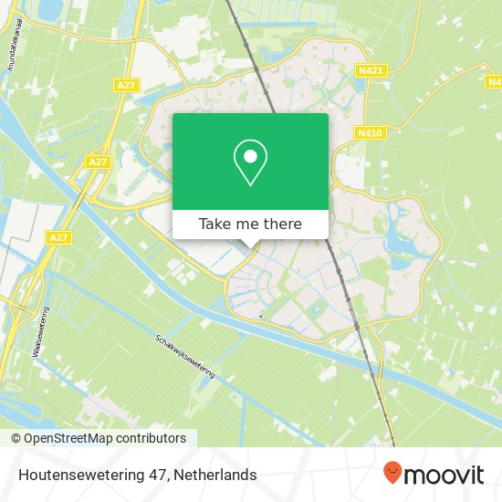 Houtensewetering 47, 3991 LK Houten kaart