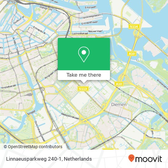 Linnaeusparkweg 240-1, 1098 ES Amsterdam kaart