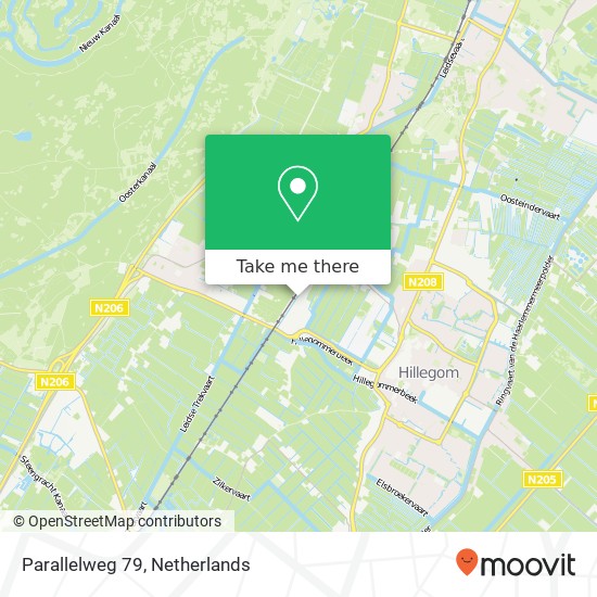 Parallelweg 79, 2182 CR Hillegom kaart