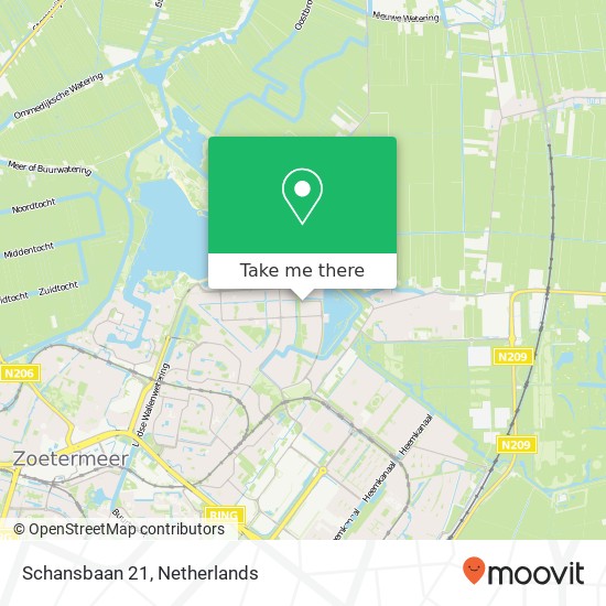 Schansbaan 21, 2728 GA Zoetermeer kaart