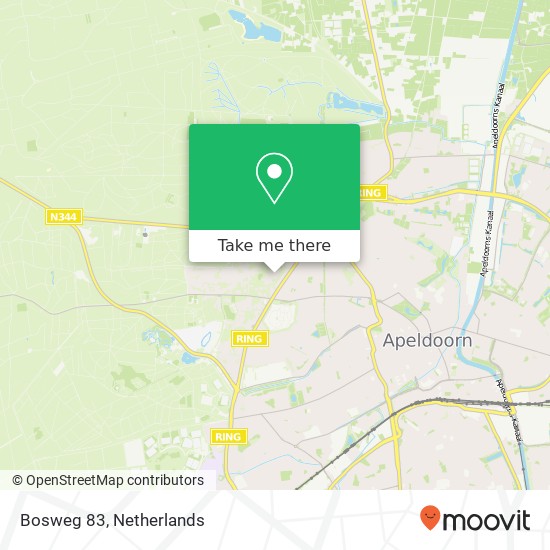 Bosweg 83, 7313 CA Apeldoorn kaart