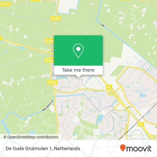 De Oude Grutmolen 1, 3824 XE Amersfoort kaart