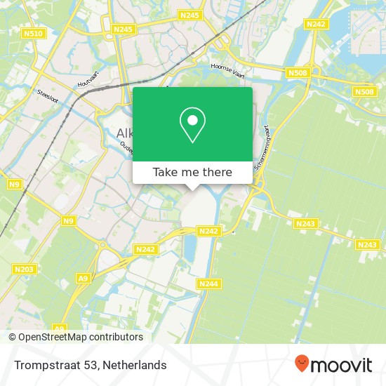 Trompstraat 53, 1813 SM Alkmaar kaart