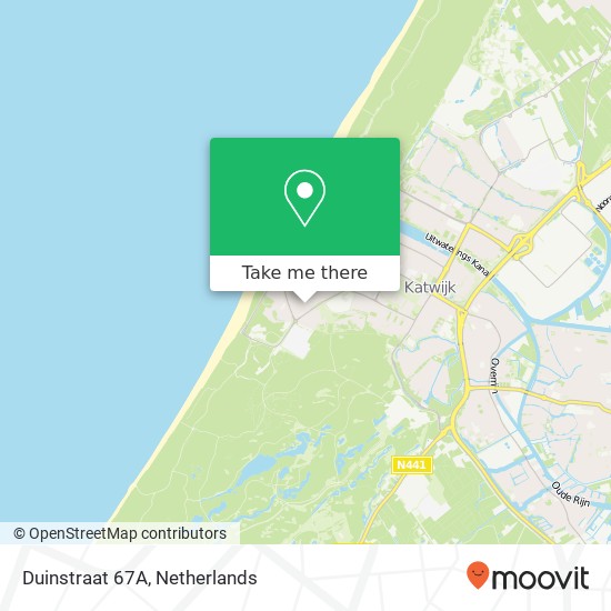 Duinstraat 67A, Duinstraat 67A, 2225 RB Katwijk aan Zee, Nederland kaart
