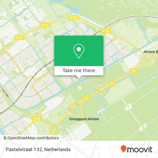 Pastelstraat 132, 1339 JC Almere-Buiten kaart
