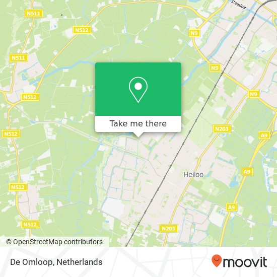 De Omloop, De Omloop, 1852 Heiloo, Nederland kaart