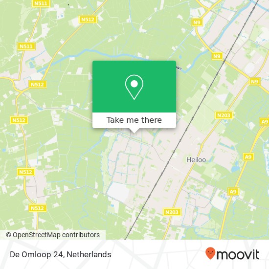 De Omloop 24, De Omloop 24, 1852 RJ Heiloo, Nederland kaart