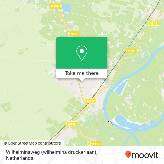 Wilhelminaweg (wilhelmina druckerlaan), 6951 Dieren kaart