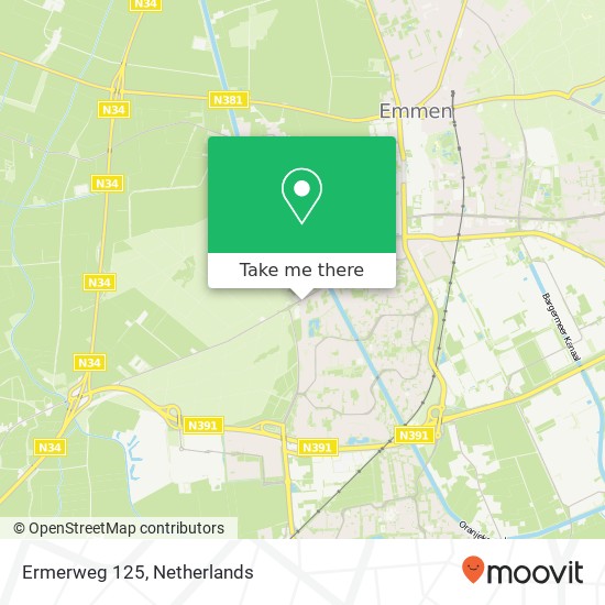 Ermerweg 125, 7812 BD Emmen kaart