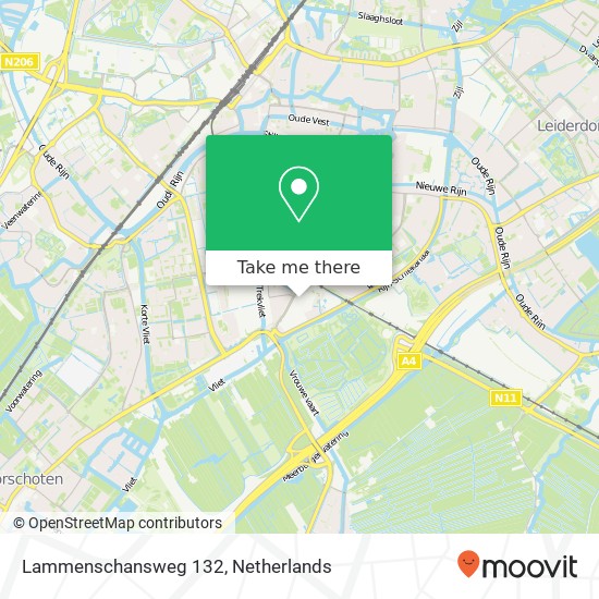 Lammenschansweg 132, 2321 HX Leiden kaart