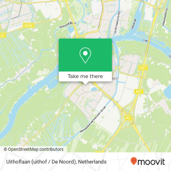 Uithoflaan (uithof / De Noord), 4133 Vianen kaart