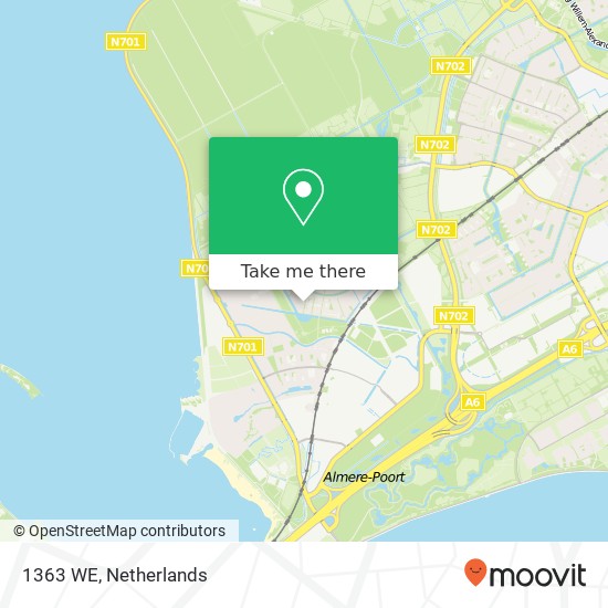 1363 WE, 1363 WE Almere, Nederland kaart