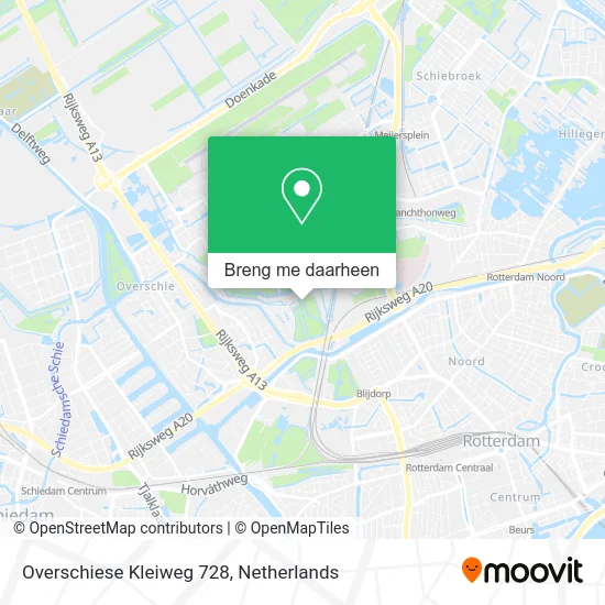 Overschiese Kleiweg 728 kaart
