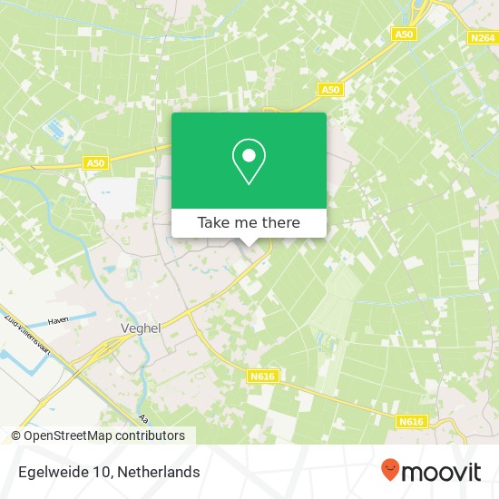 Egelweide 10, 5467 LW Veghel kaart