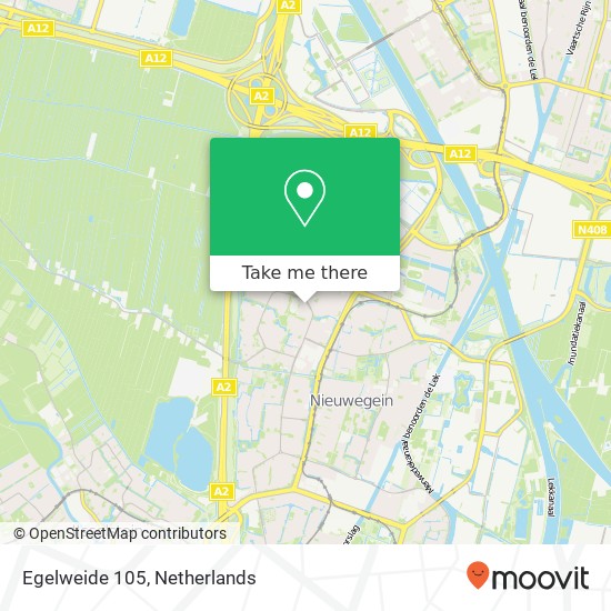 Egelweide 105, 3437 WJ Nieuwegein kaart
