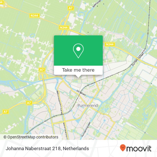 Johanna Naberstraat 218, Johanna Naberstraat 218, 1442 BG Purmerend, Nederland kaart