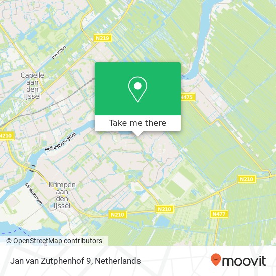 Jan van Zutphenhof 9, 2924 BB Krimpen aan den IJssel kaart
