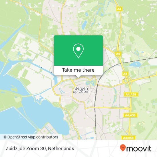 Zuidzijde Zoom 30, 4611 DB Bergen op Zoom kaart