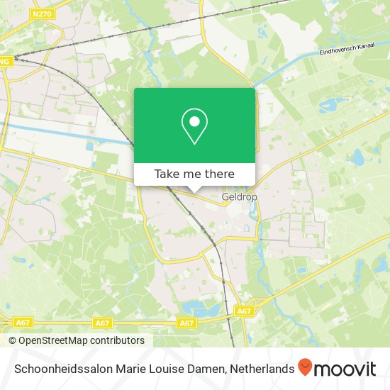 Schoonheidssalon Marie Louise Damen, Eindhovenseweg 14 kaart